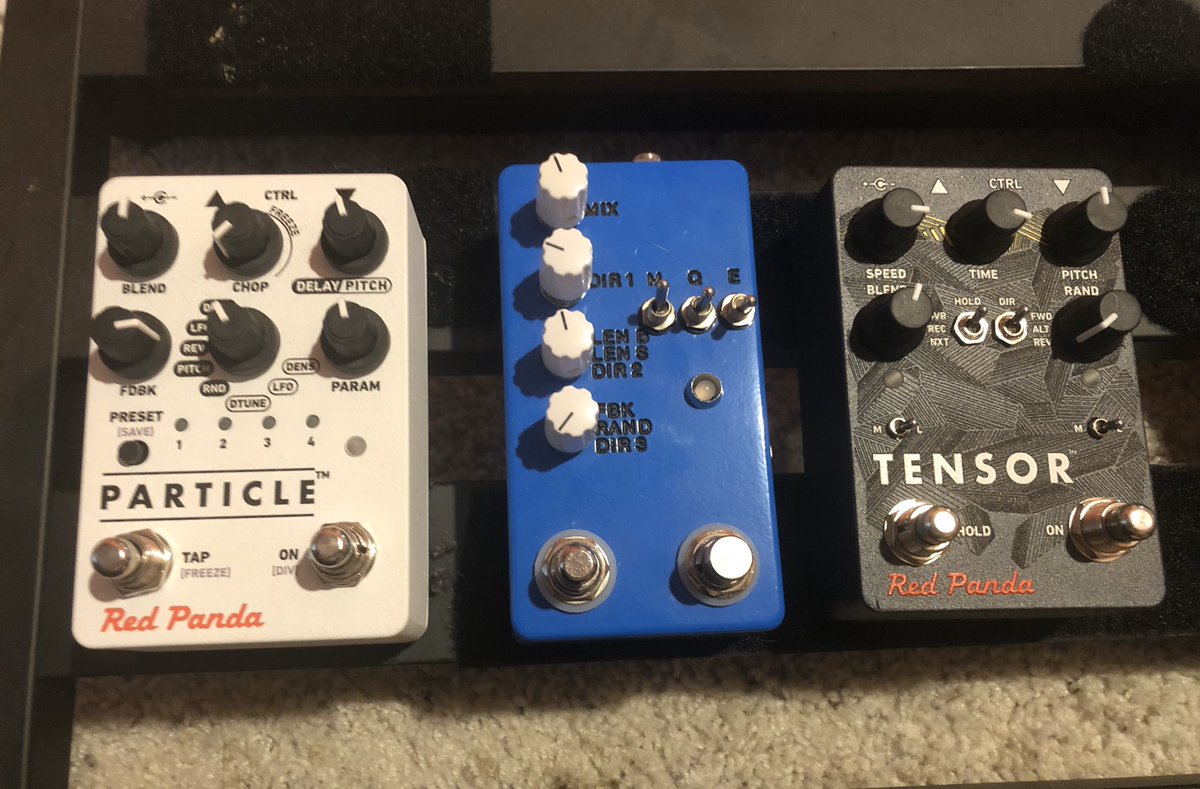 Reworking my pedal board. All three of these, too much or just right? 
@redpandalab #montrealassembly #counttofive #tensor #particle #pedalboard #guitar