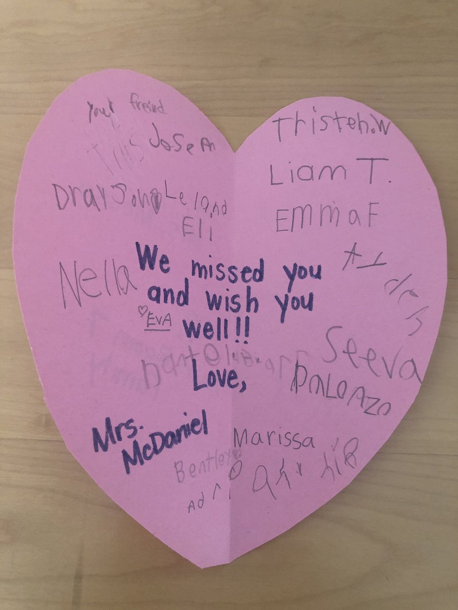 lauramossa's tweet photo. Returning to school after a sick day, it warmed my heart to know that my @GrangeES school family was wishing me well. Thank you Mrs. McDaniel’s 2nd Grade! #GESFamily @ConsciousD #BCPS_ConsciousD @BcpsMTSS https://t.co/5AUdF5Fs0k