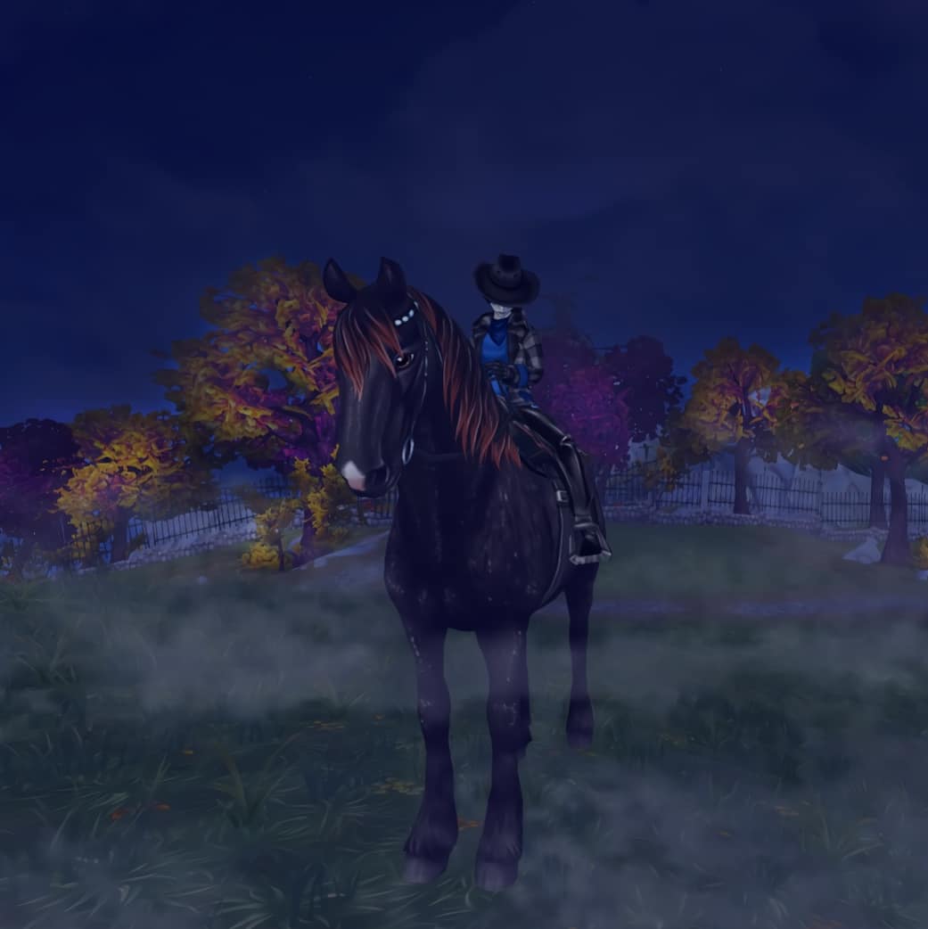 LLeopardmoon's tweet photo. I'm so hyped for Halloween and the only edit ideas I have are creepy so why aren't we starting with the spooky vibes now? 
This one represents the Wild Hunt, I got inspired by Teen Wolf.
What will you be this Halloween?🎃
#starstableedit #starstableonline #sso https://t.co/g4H3sHDcAP