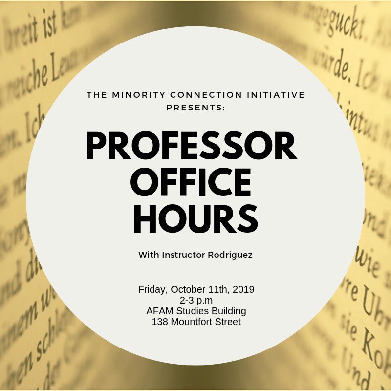 bu_mci's tweet photo. Join us NEXT FRIDAY in AFAM from 2-3 p.m for our first Professor Office Hours event of the semester! We can’t wait to connect with Clinical Instructor Rodriquez of BU’s Wheelock College and other fellow students over lunch. Hope to see you there! https://t.co/g7eLPB5Ywd