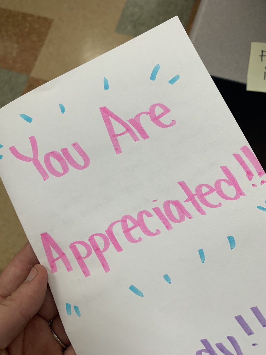 Ditophysics's tweet image. Happy Friday 💕 My extended period wrote appreciation letters to adults on campus today. They loved spreading the love and I hope this is a little pick me up for October! #ehsphysics