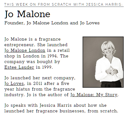 Meet perfumer &amp; founder of <a href="/JOLOVESofficial/">JO LOVES</a>, Jo Malone, the fragrance creator behind some of the world’s best scents  bit.ly/2Pbxp9r