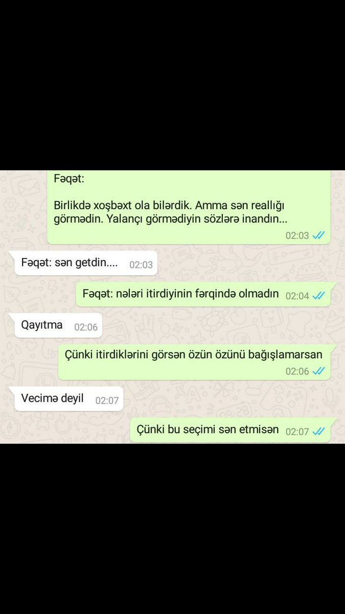 Danışacaq çox şey varda. Dəyişəcək heçnə yoxdu...
#sadStory