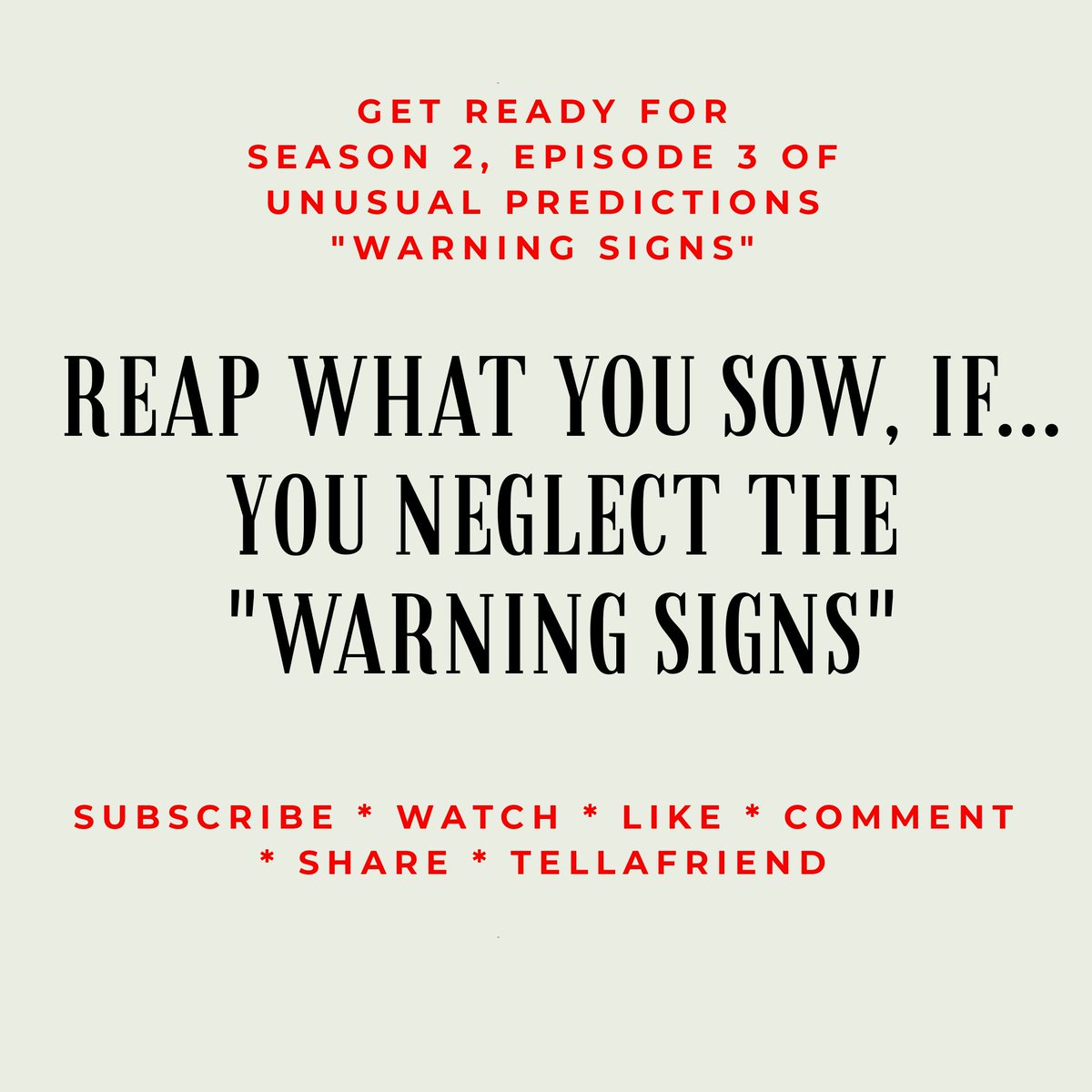 LondonsFilms's tweet photo. Get Ready!
Season 2, Episode 3 of
"Unusual Predictions" drops this month!
'Warning Signs,' has many heartfelt moments, totally Twisted & definitely 'Unusual.'
❌Catch-up on Seasons 1-2 & be the first to watch ep3 #Subscribe⤵
https://t.co/FDbJUVyAbC
#Viewscount #Retweet #RT https://t.co/vVAmyO5pkH