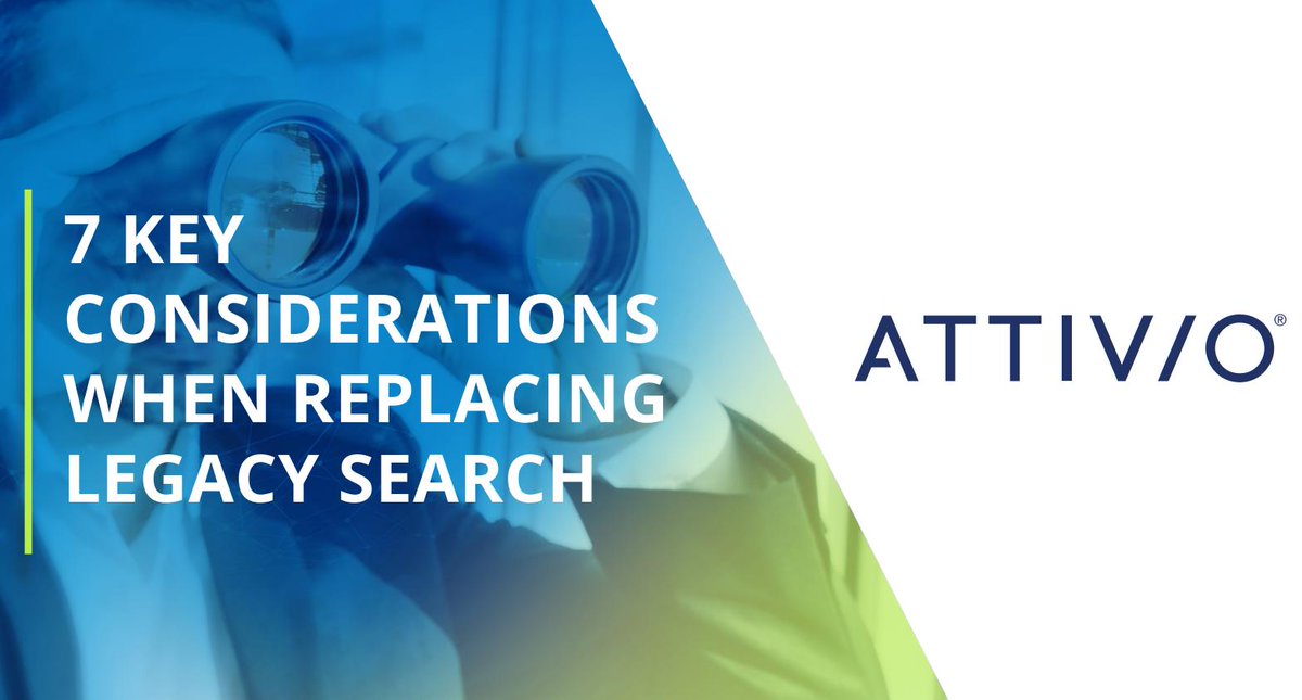 attivio's tweet image. Your current search solution is out of date. Get the eBook 7 Key Considerations When Replacing Legacy Search to learn how cognitive search enables agile information access, with intelligent security, at big data scale. ow.ly/HBPp50wCkzA #LegacySearch #SearchSolution #eBook