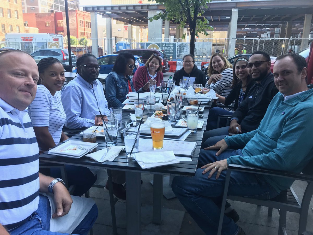 dschnase's tweet photo. AMA academic team winding down (up?) after a long day of goal setting and such. Camera is over here ⁦@cobbschild⁩ 
#insideAMA https://t.co/3hbbhHrP86