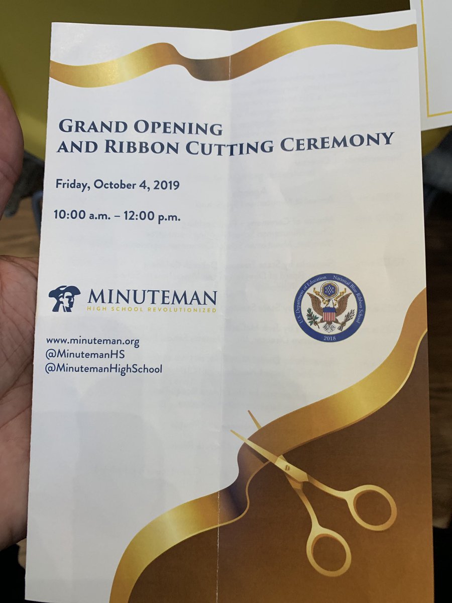 Great morning at the ribbon cutting for the new Minuteman High School.  A state of the art Vocational Technical School. Congratulations to Superintendent Dr. Ed Bouquillon and the entire school community from MAVA. @MinutemanHS