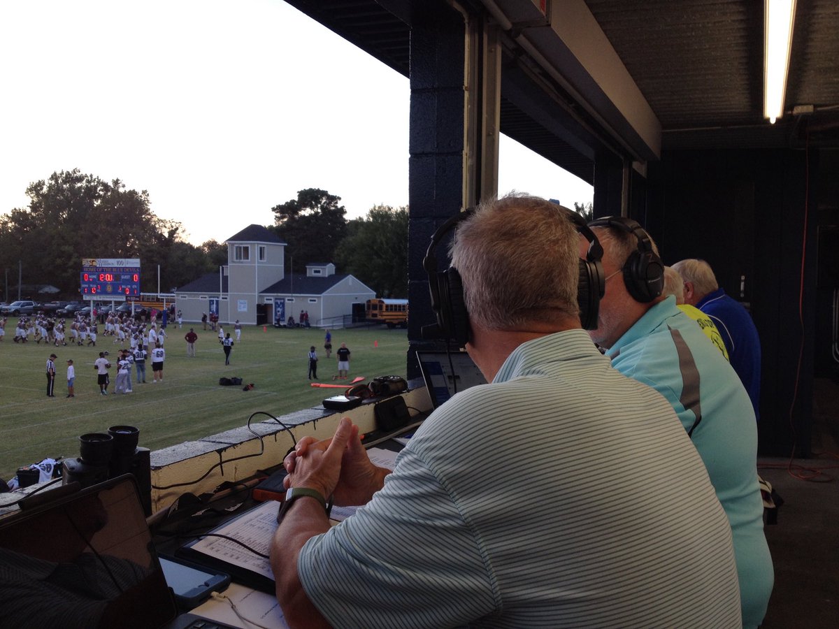 RadioTechie's tweet photo. The "Garys" and tonight's view.  Game of the Week on SportsRadio 910 the Fan and 105.1FM.  Hopewell vs. Thomas Dale at Merner Field https://t.co/jzm0F4dYEz