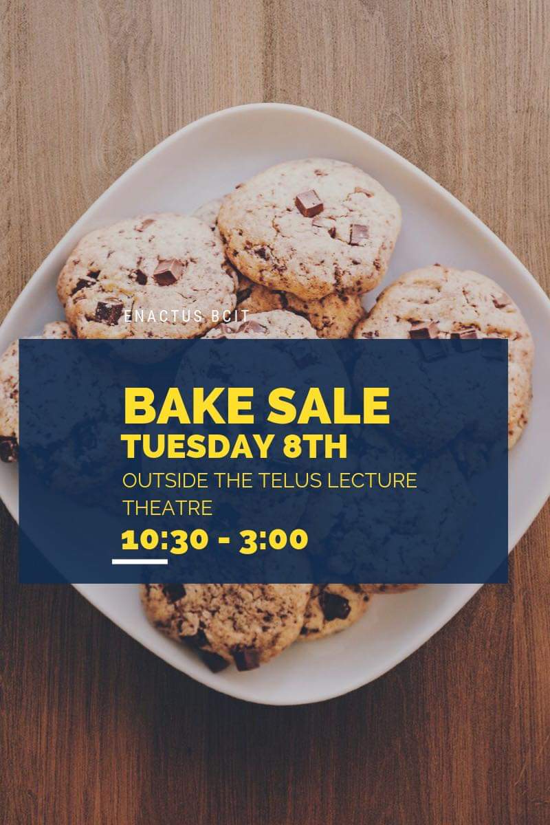 Midterms stressing you out? Take a study break and get some tasty baked goods outside the Telus theater in SE6! 🎂🍰🍪