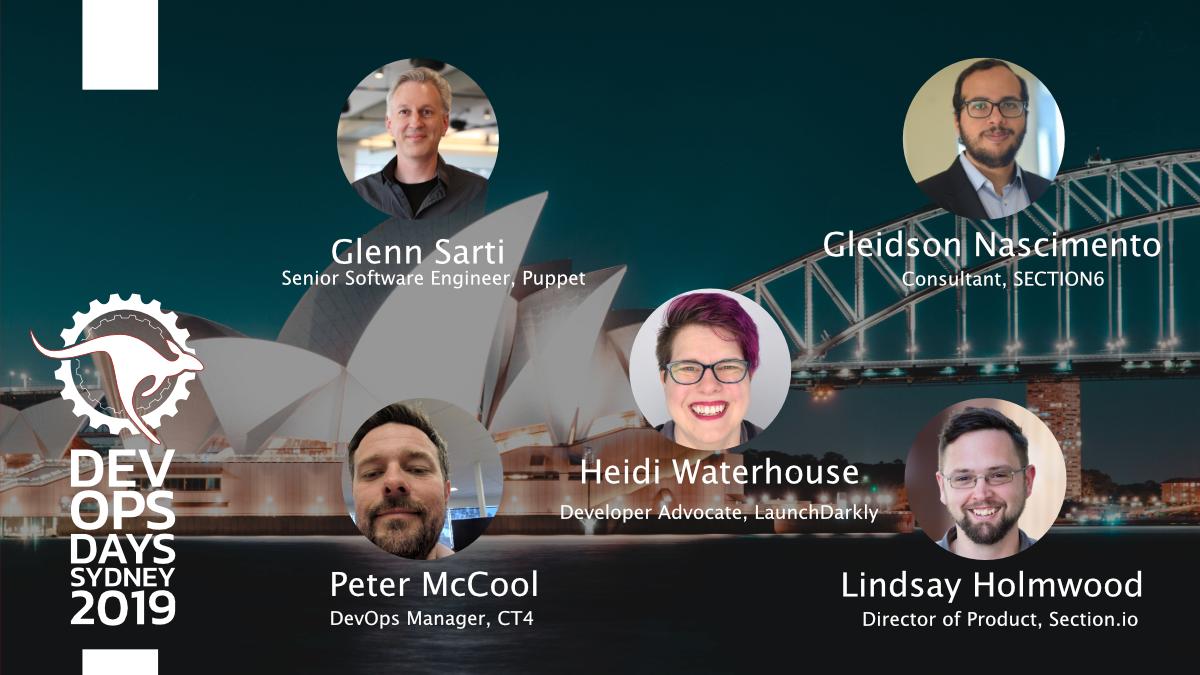 We have 5 amazing ignite speakers lined up for DevOpsDays next week! 
🎉

Come and hear some awesome stuff from:
<a href="/GlennSarti/">Glenn Sarti</a>
<a href="/slaterx/">Gleidson Nascimento (SlaterX)</a>
<a href="/auxesis/">@auxesis@infosec.exchange</a>
<a href="/wiredferret/">Heidi, Sticker Thoughtleader</a>
and Peter McCool!

Tickets on sale: devopsdayssydney.org