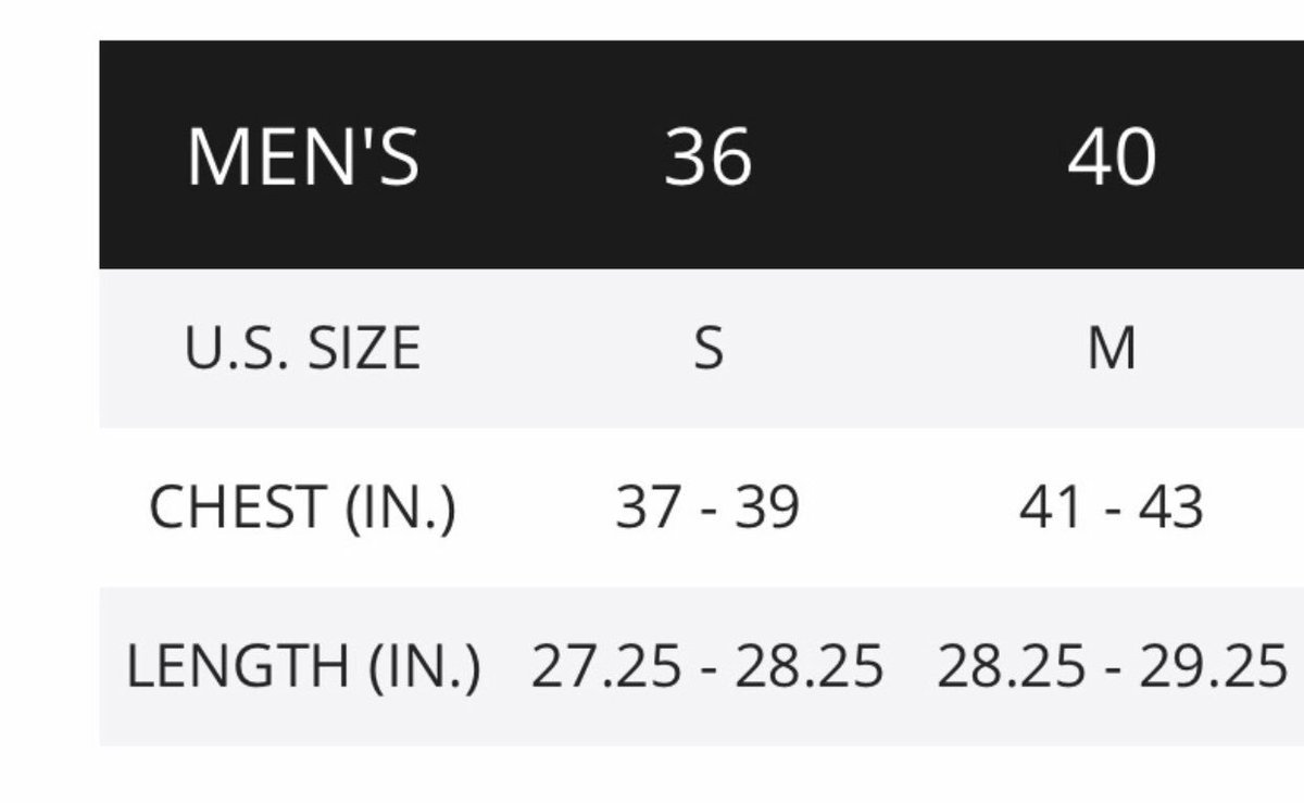 Em Size Chart