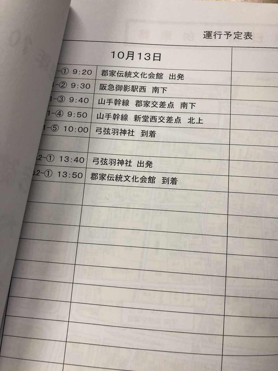 HirohisaBasuke's tweet photo. 来週13日のだんじり運行予定表です。
14時までしかやってないので是非見にきて��✌️ https://t.co/dHO46zghEm