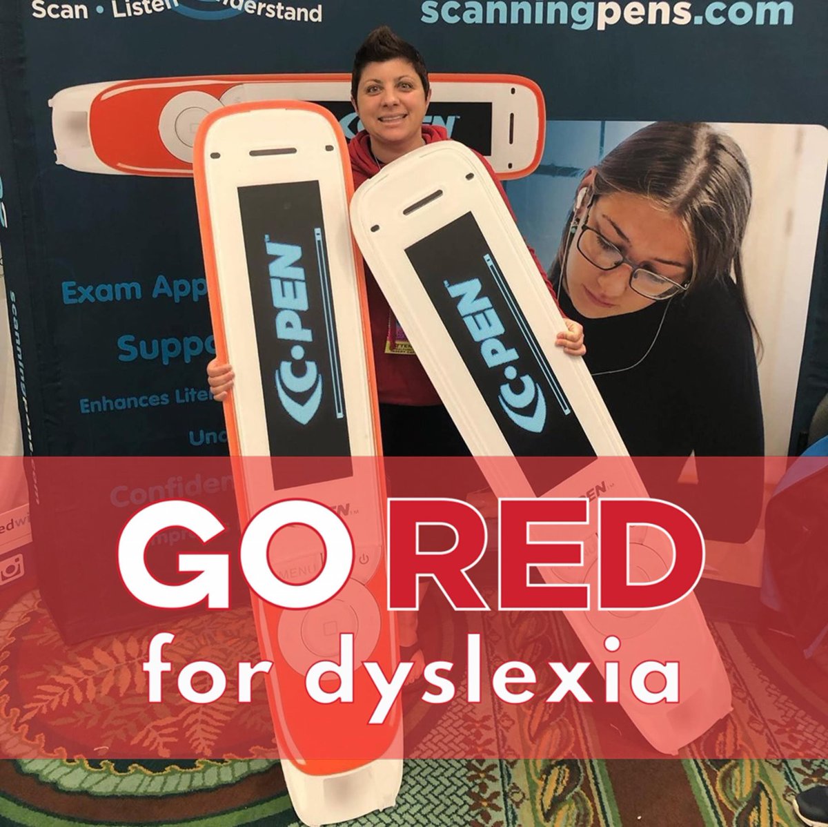 #GoRed for #DyslexiaAwareness #readerpen #markitread #abilitiesfirst #inclusion @scanningpens @CanadaDyslexia