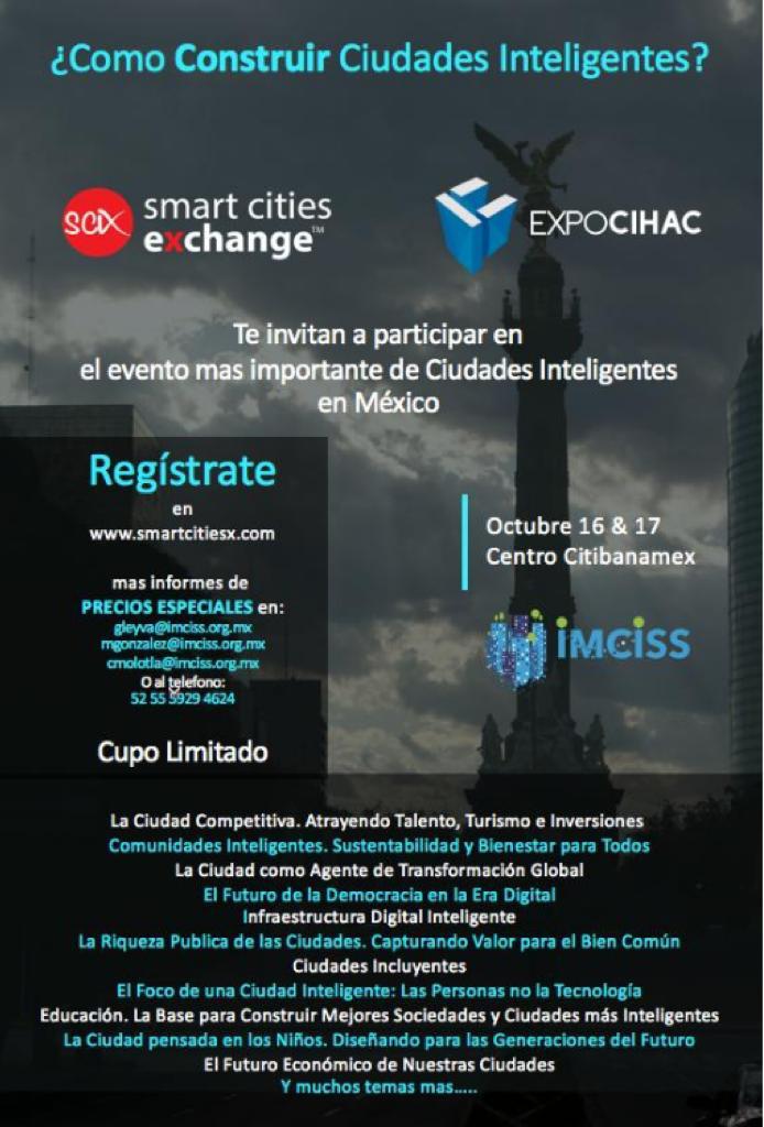 TequilaSmart's tweet photo. No te pierdas el #SmartCitiesExchange este 16 y 17 de octubre. #TequilaInteligente participando en el evento más importante sobre ciudades inteligentes en México. ¡Regístrate! https://t.co/G0dOR9nCmH @SmartCitiesEx https://t.co/09Qp4giV8f