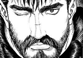 His own one staring back with a near stabbing gaze.