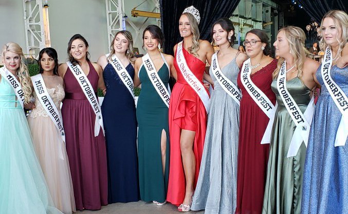 Miss Oktoberfest Gala black tie event on now <a href="/LOT42Canada/">LOT42</a> pic of 2019 contestants and Sandra Dynka last years Miss Oktoberfest. #kwawesome #kitchener #Oktoberfest2019 #waterlooregion