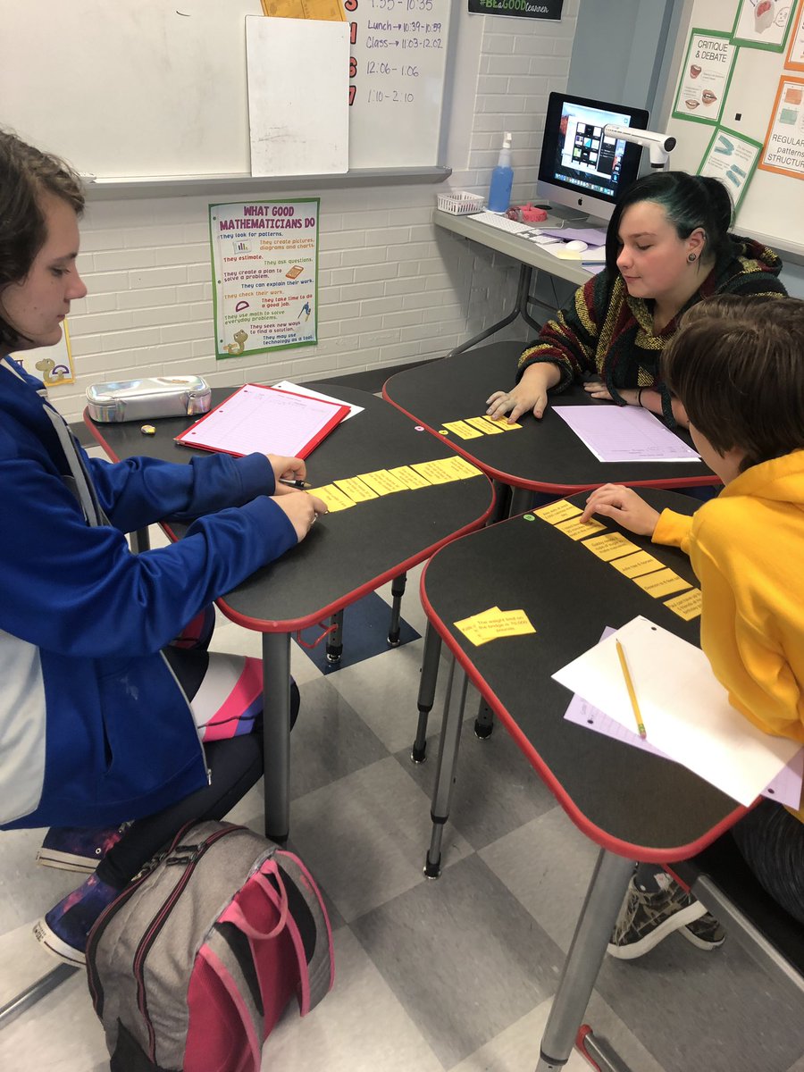 mrs_minor24's tweet image. Algebra 1 students sort different scenarios into groups as we begin learning about inequalities #math #talkingaboutmath #mathconversations #thinkinghard