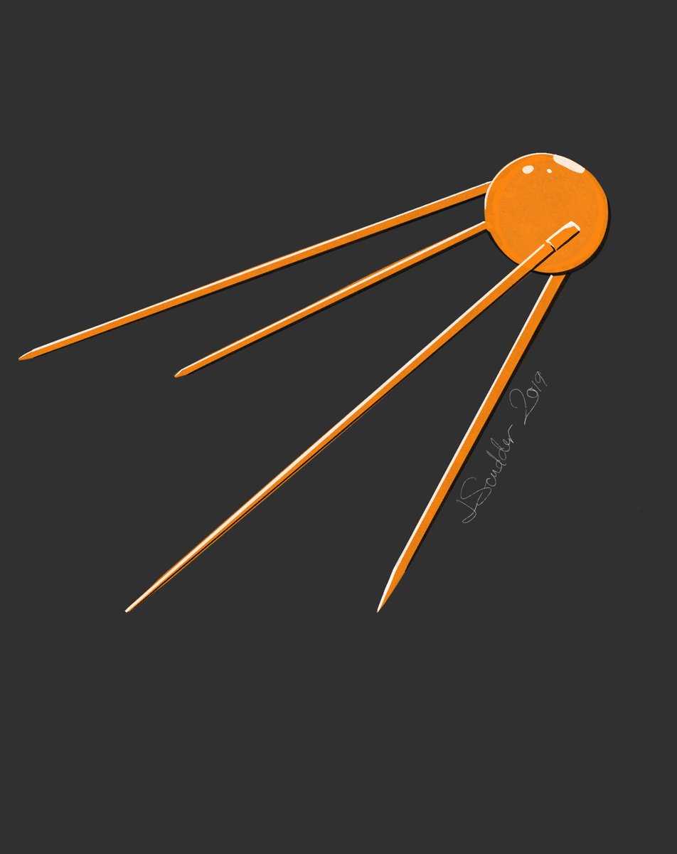 Sputnik & day 4.  #inktober2019  #spaceinktober  #procreate