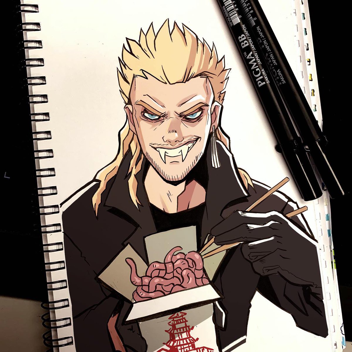 drunkenfix's tweet photo. They’re just noodles, Michael. #inktober https://t.co/32xdqeWYHG