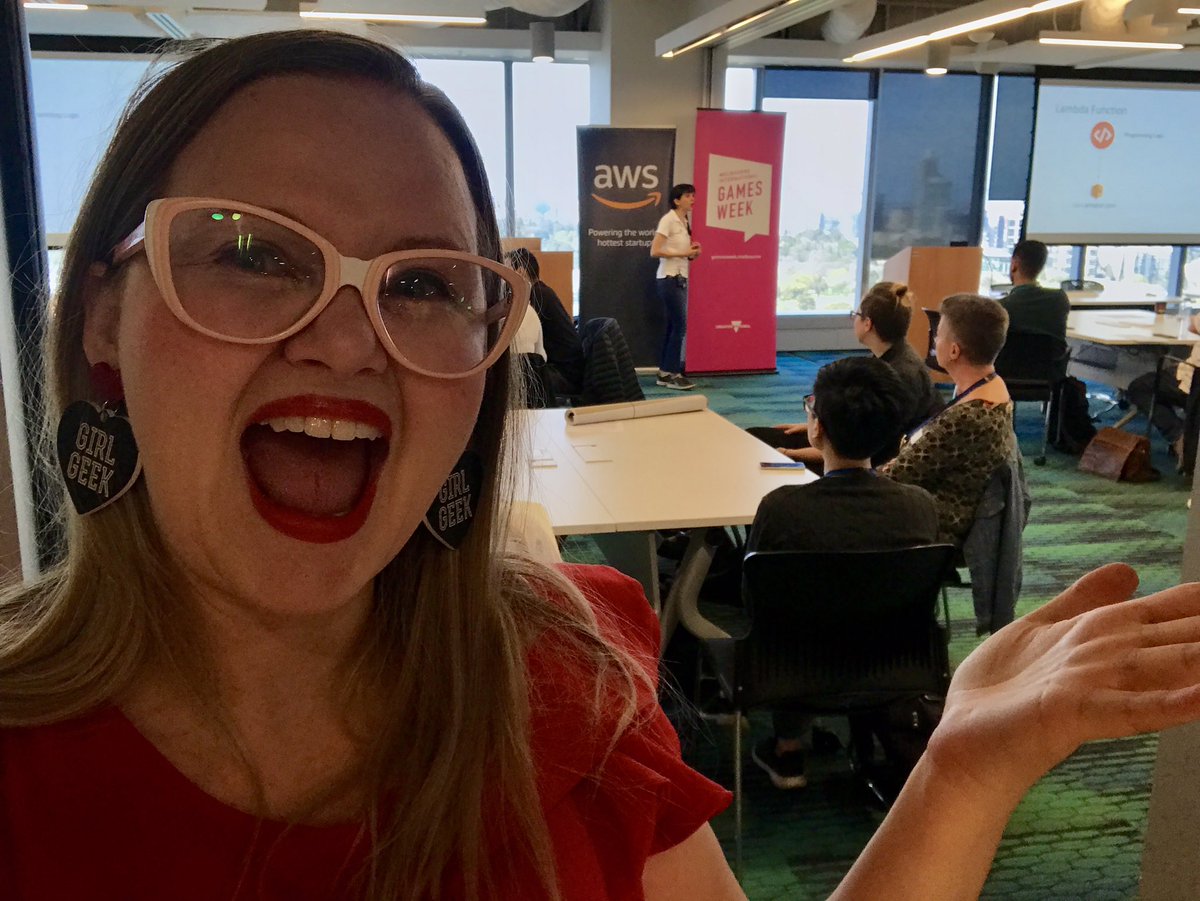 SarahMoran's tweet photo. Great to be kicking off @GamesWeekMelbs #GamingHackathon with @alexadevs @azifarjad hosted by @angelabeechan @hackaus #MIGW19 https://t.co/GgfgZTetXk