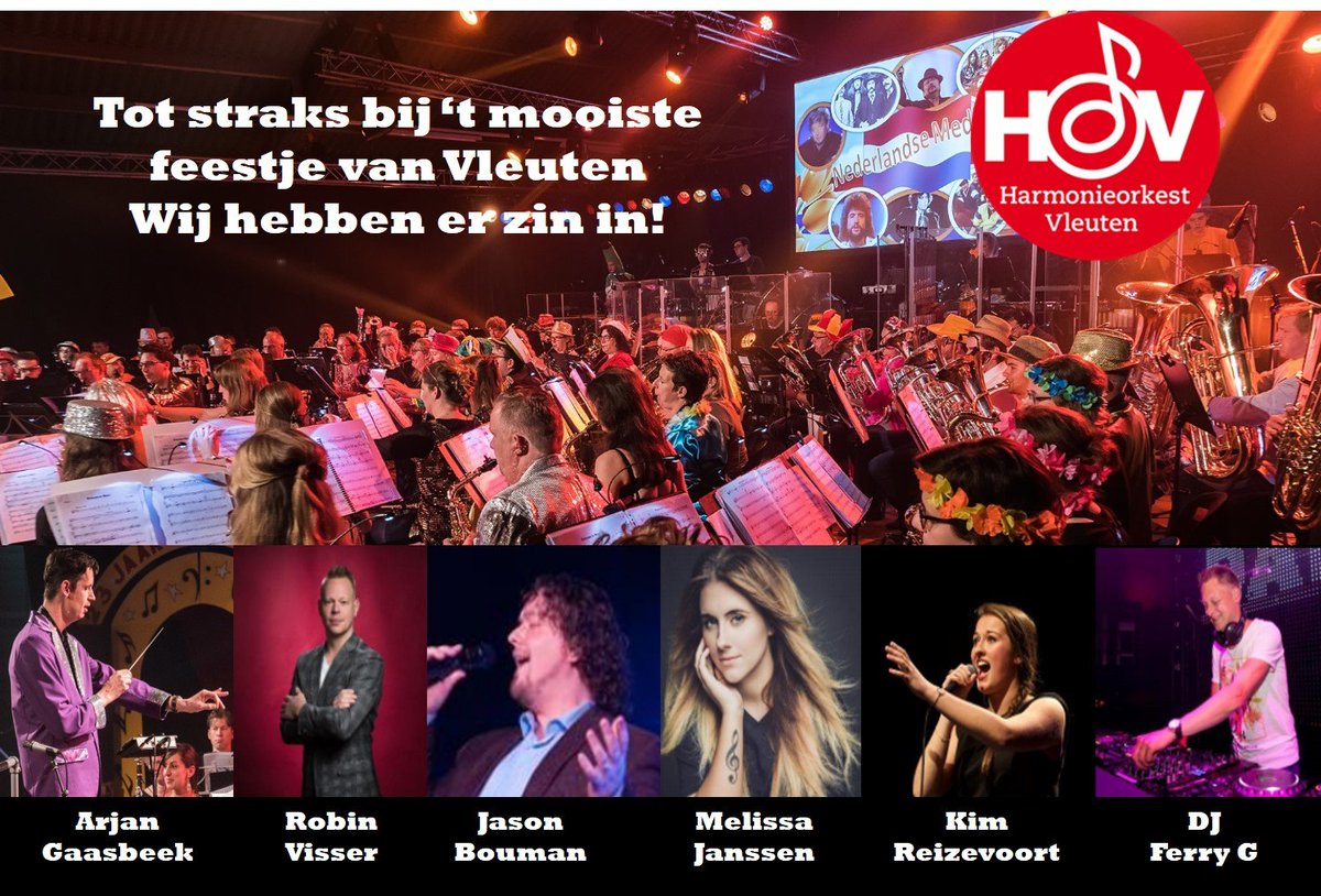 Tot straks bij volgens <a href="/VARnws/">VAR NWS</a>  'Het mooiste feest van #Vleuten'  Wij hebben er heel veel zin in! 
met HOV-A olv Arjan Gaasbeek en <a href="/Robindrums_com/">Robin Visser</a>  <a href="/JasonBouman/">Jason Bouman</a> <a href="/MelissaJanssenx/">Melissa Janssen</a> <a href="/KimReizevoort/">Kim Reizevoort</a> <a href="/djFerryG/">Ferry de Groot</a>