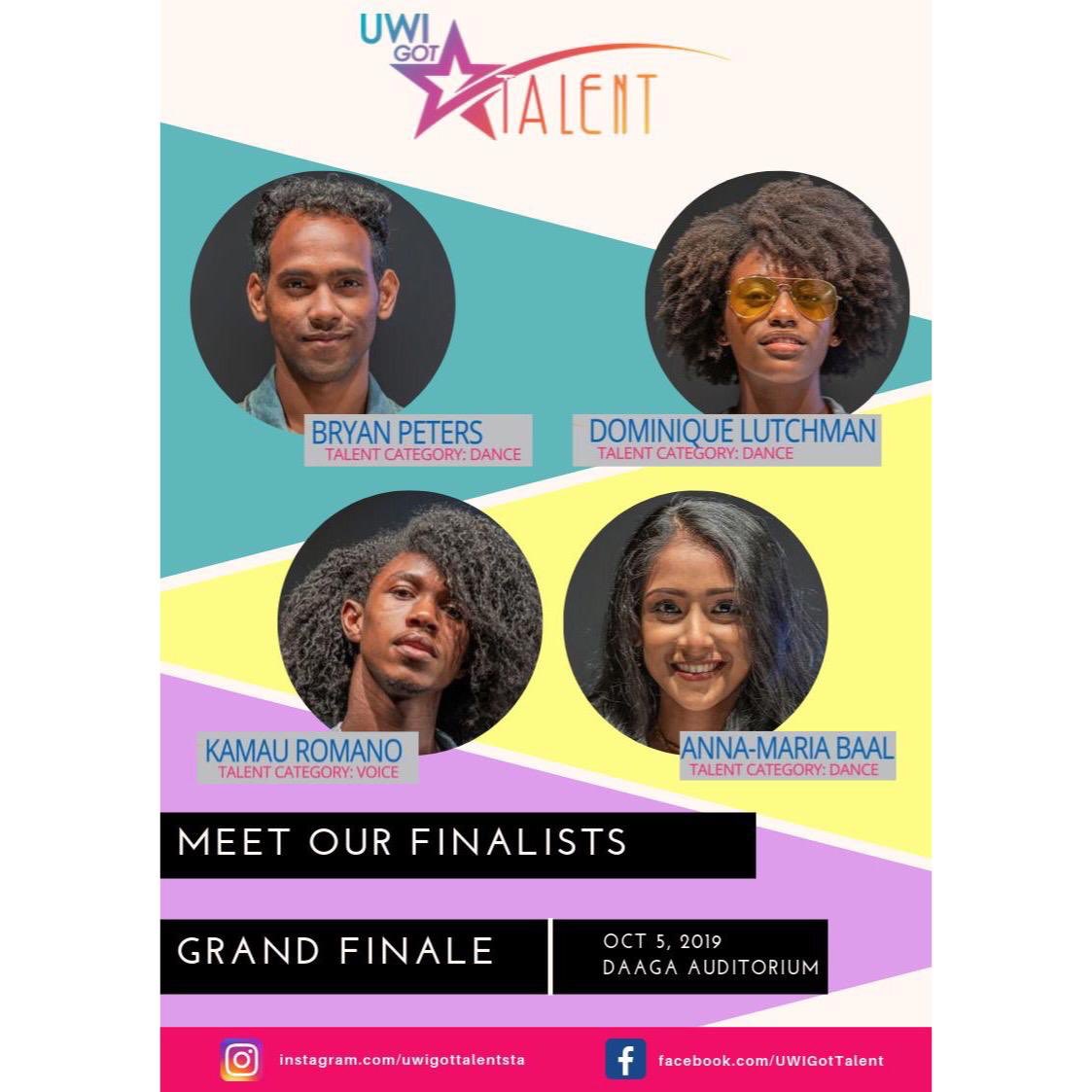 uwigottalentsta's tweet photo. UWI Got Talent Sat Oct 5th, 7pm the Daaga Auditorium will be 🔥 with our finalists
Are you ready⁉️ You can not afford to miss this
Who will take home the prize of $10,000?
📲 Tickets are $100 and are available at Guild of Students/ UGT Team Call- 268-4463/371-7567 &amp; your finalis https://t.co/AZKC7rPOOG