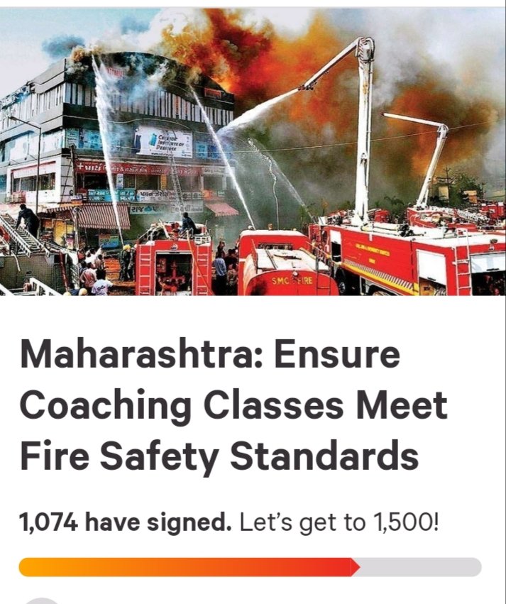 AncGeetaj's tweet photo. More than 1k are concerned about the safety of our future generation, are you one of them? Please sign and share the petition. Link is here.
https://t.co/FDAQf5vMNb
#SavestudentsLives #SafeCoaching #SaturdayThoughts #SaturdayMotivation https://t.co/inHjY4VVTR