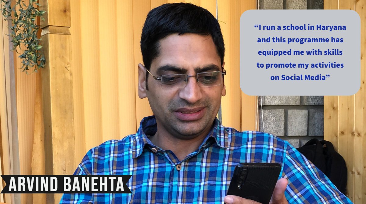 SociallyBlog's tweet photo. Seven days intensive program on #SocialMedia brought creative ideas. One of our participant @arvindbanehta runs a play school in Haryana and he was excited to learn Social Media techniques to bridge communication between parents & institution through technology. #HashtagLadakh https://t.co/bvRzruEFy2