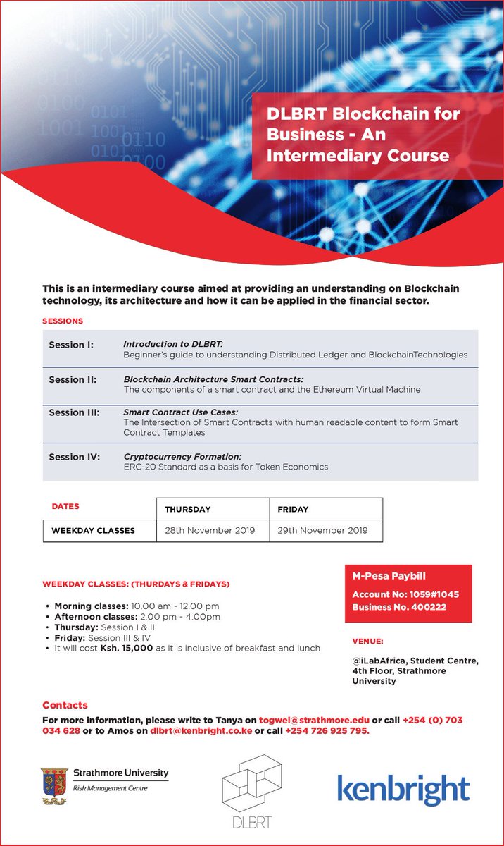 DLBRT3's tweet image. Our Final Class of 2019 is here. Come for the November 2019 class to be held on 28th &amp;amp; 29th at  @iLabAfrica and learn how to digitize #microsolutions courtesy of @kafs_ke and @StrathU 

@BitcoinKE @MoICTKenya

#DLBRTGraduation
#BettysPlace
#BlockchainLearning