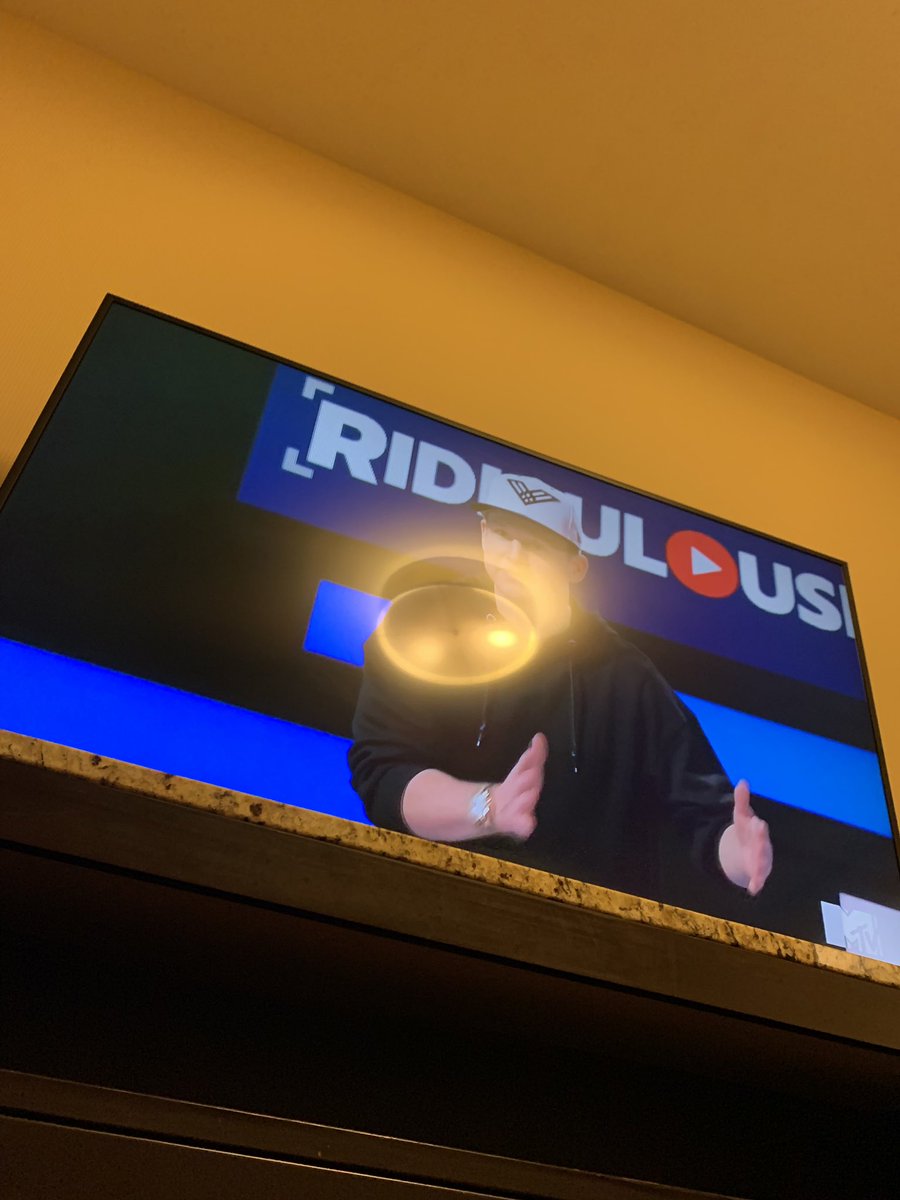 falco's tweet photo. further proving my theory that Ridiculousness is on 24/7 on the MTV channel at EVERY hotel in America https://t.co/M2eSFqQOcz
