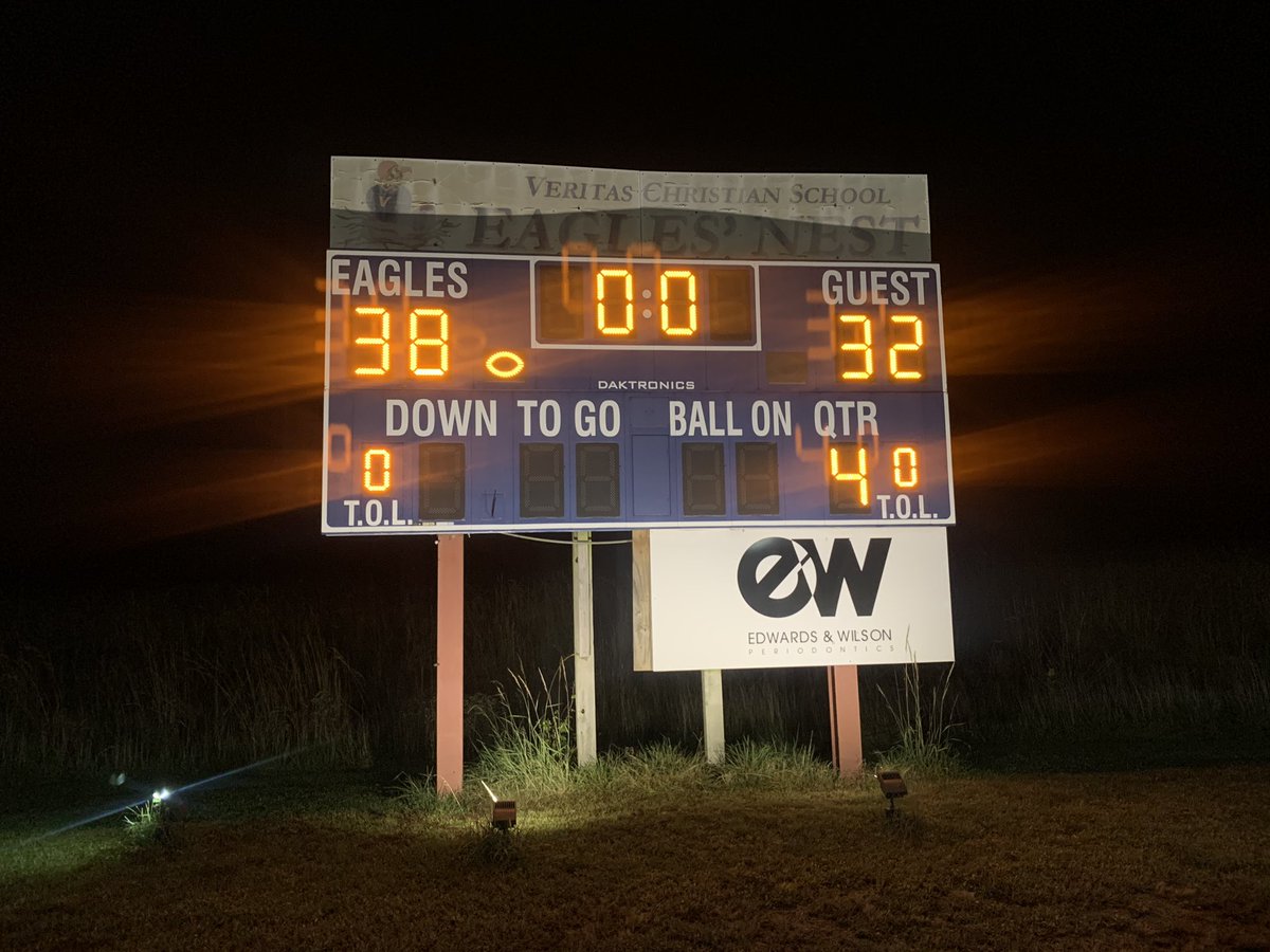 Veritasfootball's tweet photo. What a great win tonight, our boys fought hard and pulled it out for each other. #TAKEFL19HT #EaglesNations https://t.co/qm64U6BBMG