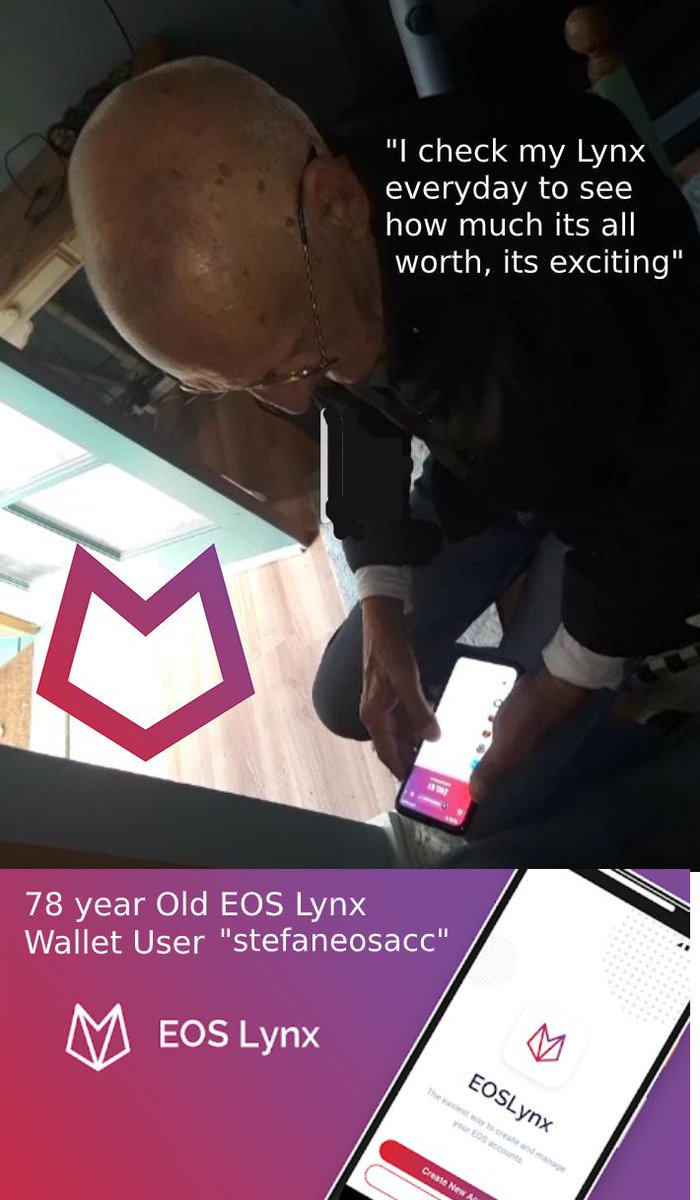 ackzacrypto's tweet photo. My 78 year old Vietnam vet Nextdoor Neighbor checks his wallet everyday to see how much its worth &amp; plays #bombsweeper to earn #LYNX. Older people can use Lynx Wallet to join the #cryptocurrency movement. #blockchain #eos #lynx #eoslynx 
@Lynxwallet 
@block_one_
@BrendanBlumer https://t.co/Ve5KRFZ0Zk