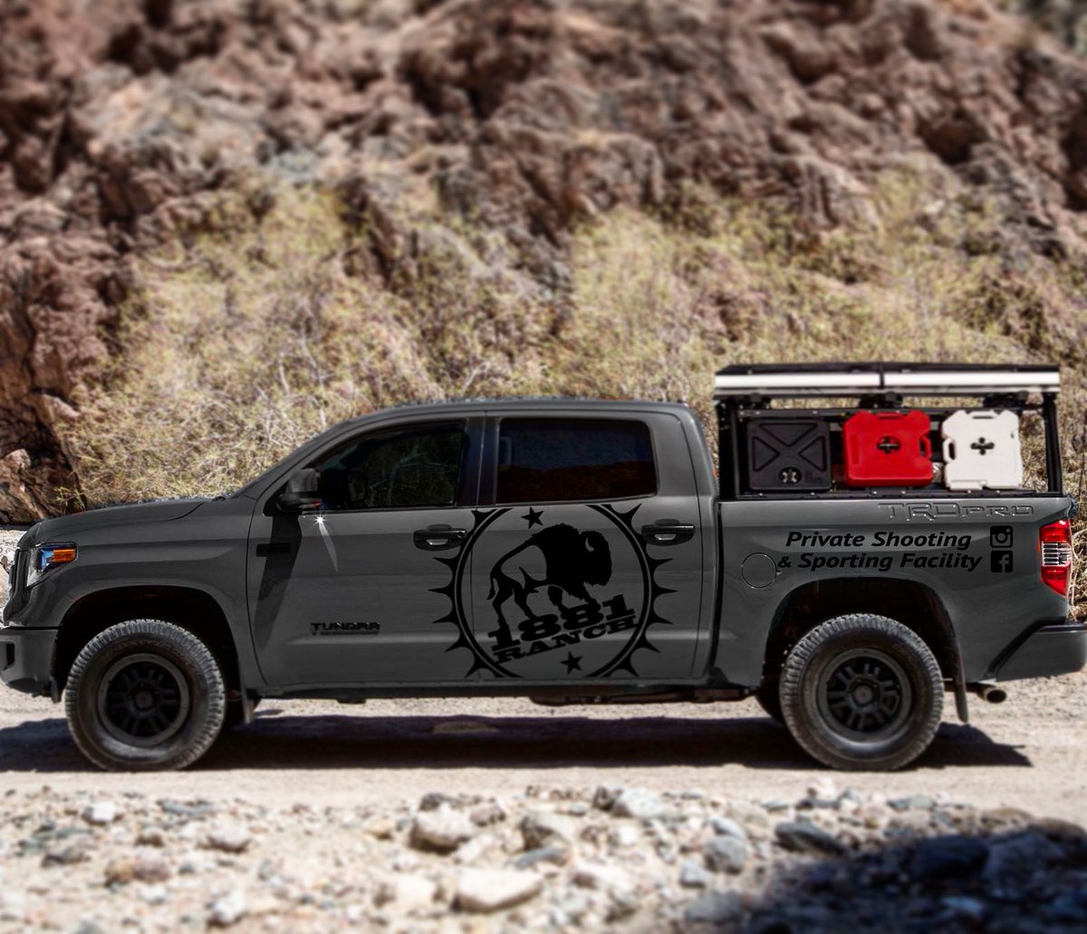 1881Ranch's tweet photo. Starting to get some ideas for the truck graphics. Let us know what you think. #1881ranch #yotamafia #tundra #toyotatundra #trdpro #leitnerdesigns #gunrange #guntryclub #sportsmansclub https://t.co/lAtjfRE18n