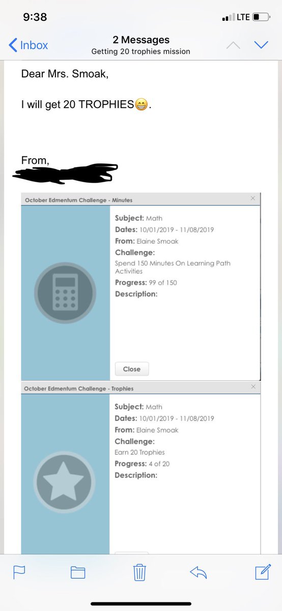 esmoak's tweet photo. LOVE my student’s determination! I set the limit for trophies high for our 6-week challenge but told the students I did not expect them to earn that many..this was mainly so they can track their progress on their own. Such great motivation too! #whyiteachlbc @Spadarop @LBCMiddle https://t.co/t5Z8iZAnqI
