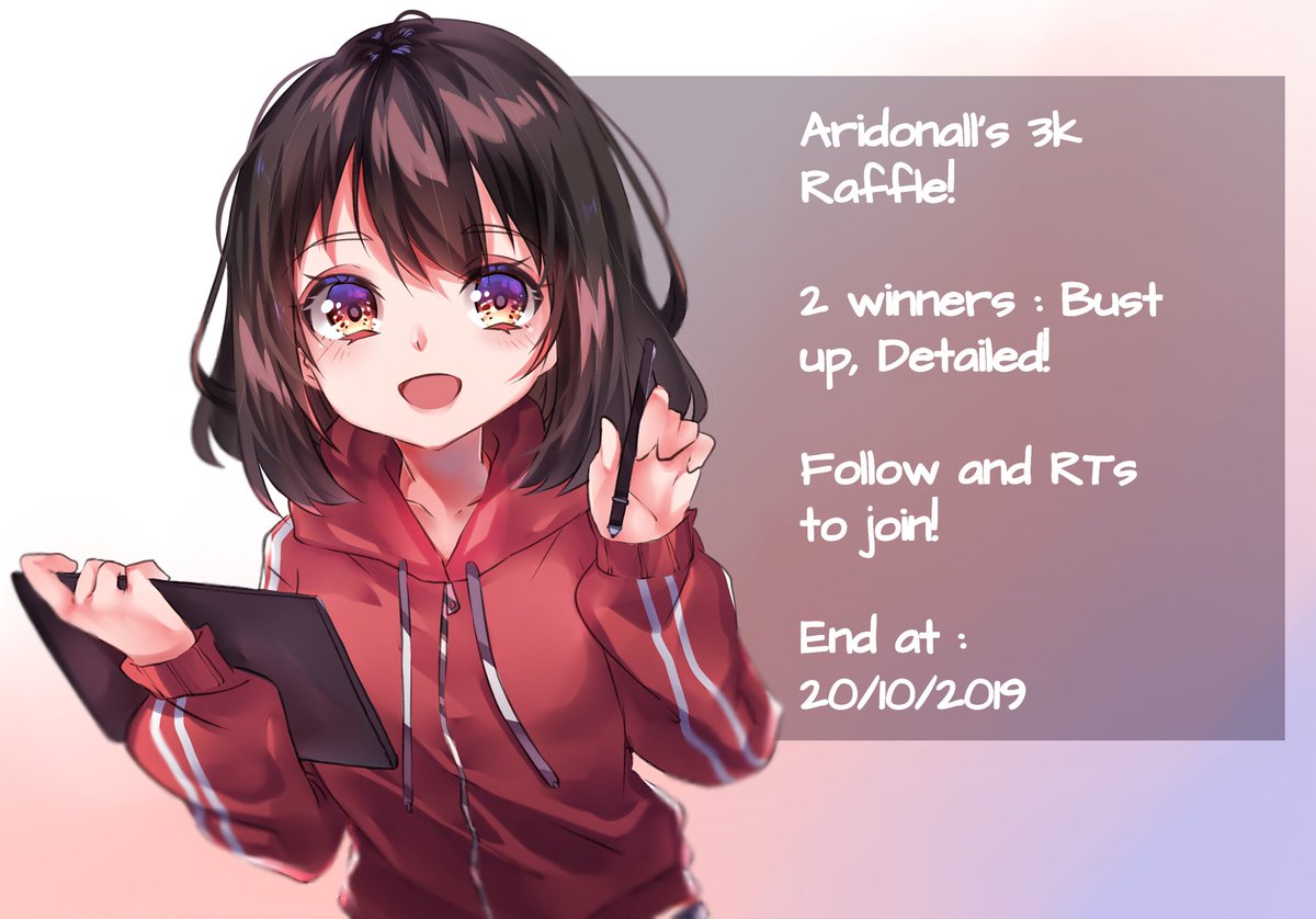 aridonall's tweet photo. 3K RAFFLE✨
Thank you so much for all the support!
Im doing another raffle here again!

(Follow, RTs and comment the character that you want me to draw!)

I'll choose 2 random winners!
End in 15 days from now (20/10/2019)

Have a nice day!😁😁 https://t.co/kRLyfCvWY7