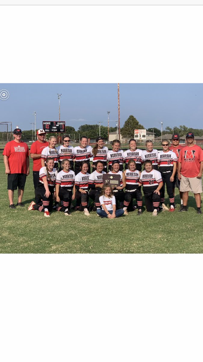 CoachJTFreeman's tweet photo. Morrison Softball- 2019 Regional Champs and state bound for the first time in school history. These girls and asst. coaches are awesome and have worked so hard all year. Thanks for the amazing community support!Hope to see everyone in Shawnee!
#history #weoverme #MorrisonPride https://t.co/Glbfg5lrhr