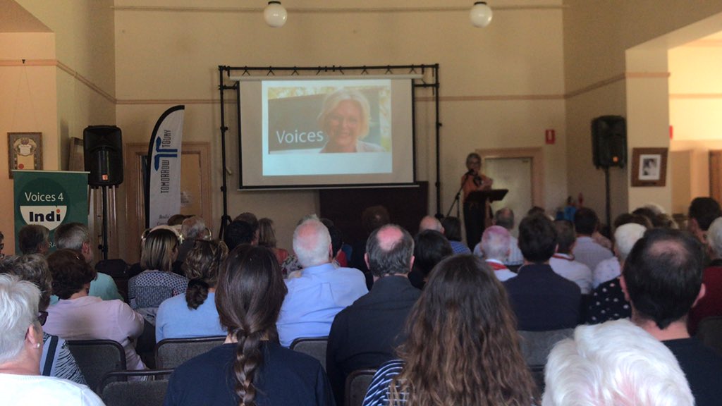 We are not the quiet Australians, here in Indi we have a voice and we’re exercising it. We’re now hearing from our local MP, @halenhaines1 #indiconnects #auspol #indivotes