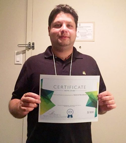khanserotonin's tweet photo. Dr. Banskota @suhrid_banskota, post-doc fellow @khanserotonin has been awarded at Chronic Inflammation, Immunity and Cancer (CIIC) Meeting. Congratulations! https://t.co/M3KPZlQ7mm