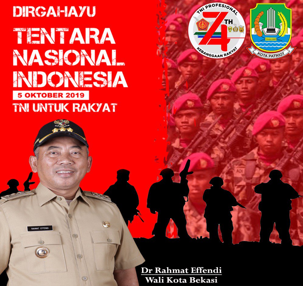 Rahmat_Effendi_'s tweet photo. TNI sebagai penjaga kedaulatan, keutuhan wilayah, dan keselamatan bangsa, TNI Profesional kebanggaan Rakyat.
Dirgahayu TNI ke- 74 
#HUTke74TNI #NKRIHargaMati https://t.co/ZVHBx2Onv6