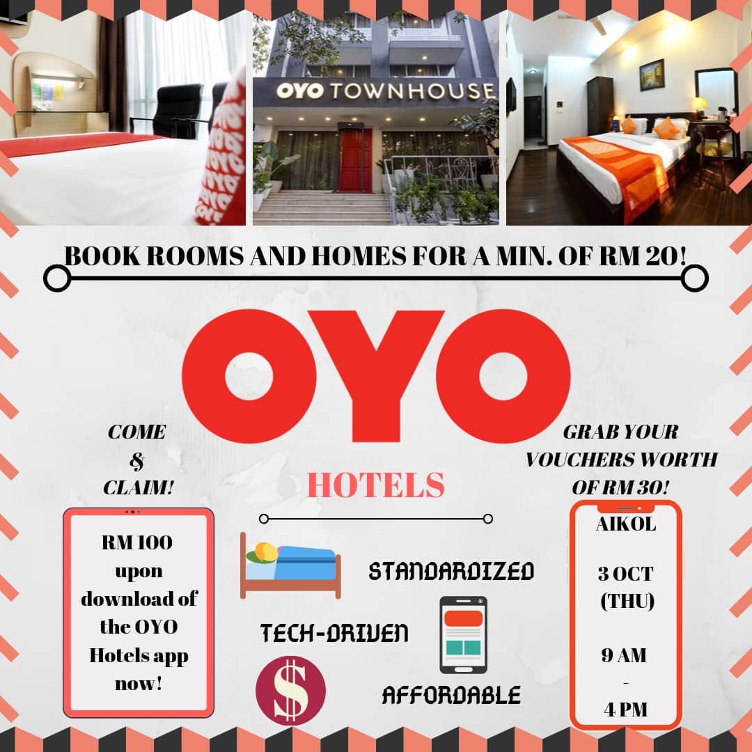 [DOWNLOAD FOR AIKOLFEST]
share.oyorooms.com/USAMGDOYG9

📝 Upon download, you will receive RM100 that can be used for bookings in the OYO app. Book hassle free stays at an unmatched 
#AIKOLFestival19 #AikolUnites #WeAreBornToSoar #kitaAIKOL #WeAreAikol