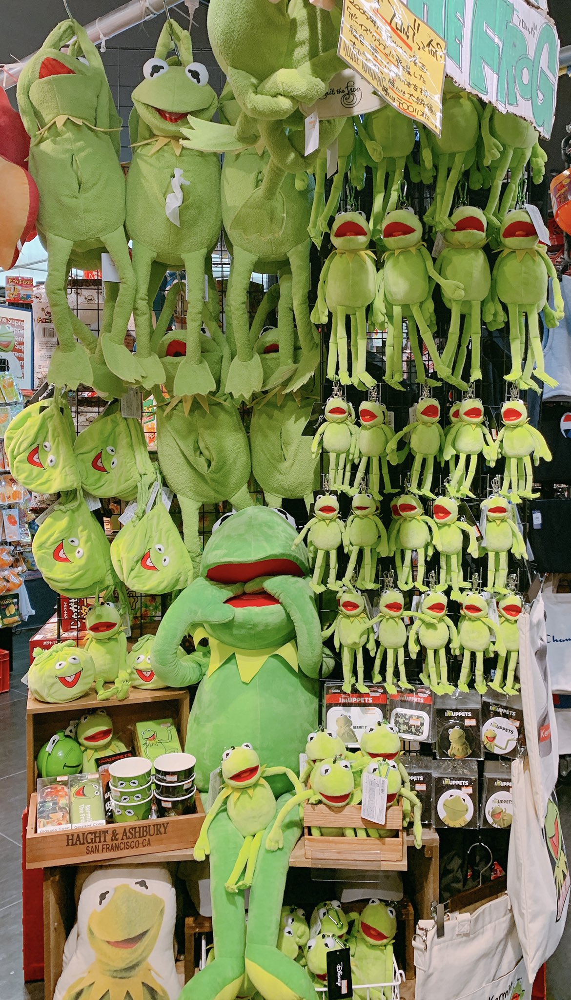 ヴィレッジヴァンガード渋谷本店 カーミット大量入荷 大人気カーミットの 新商品 が入荷 キーカバーと パスケース お目めの可愛い 巾着 カーミット好きにはたまらない可愛さ プレゼントにもピッタリ カーミット Kermit