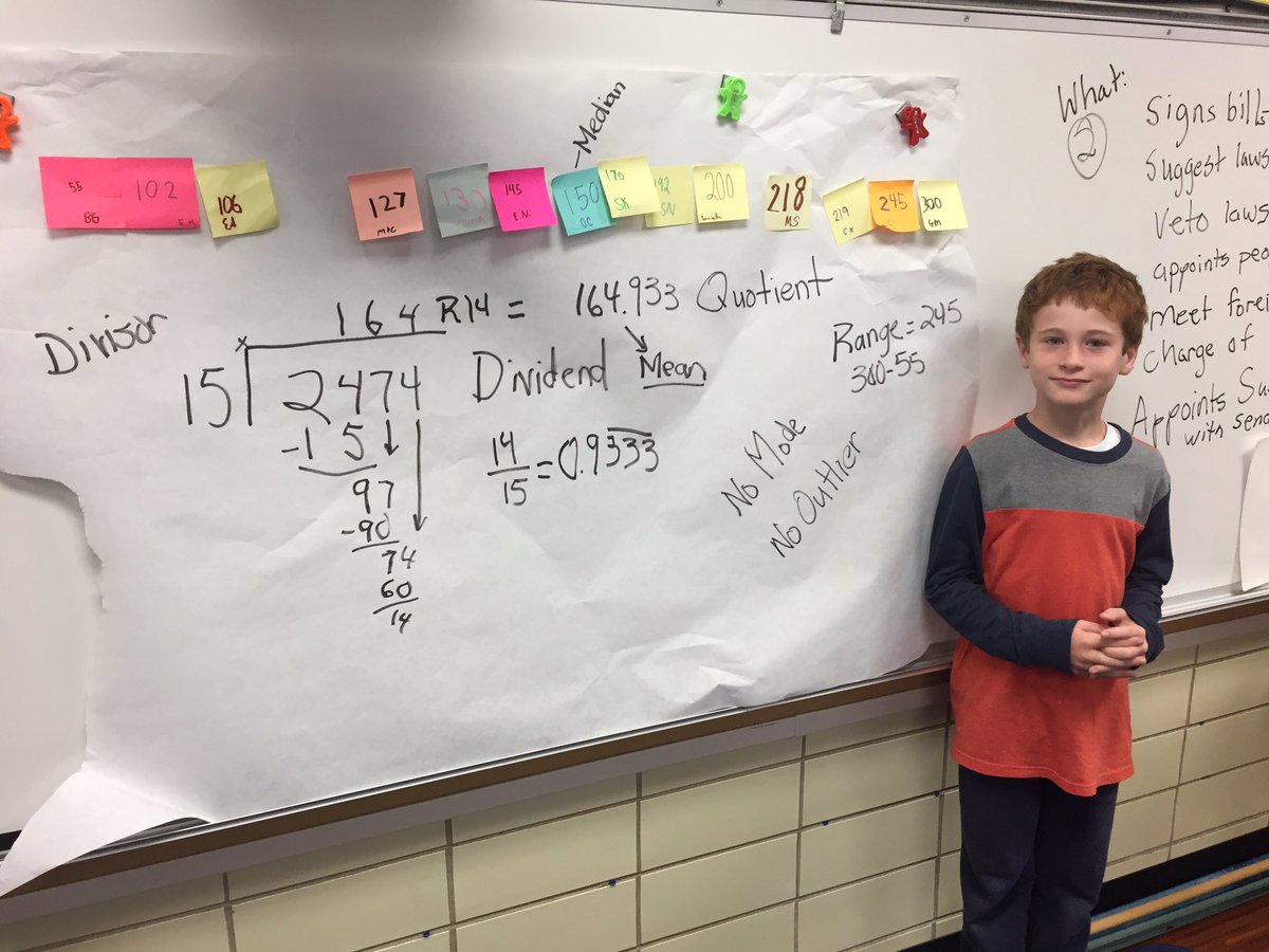 We had a great time with statistics, finding the mean, mode, median, and range of our data set. Thanks  For bringing in the estimation jar for our data. #engage64 <a href="/FranklinD64/">FranklinD64</a>