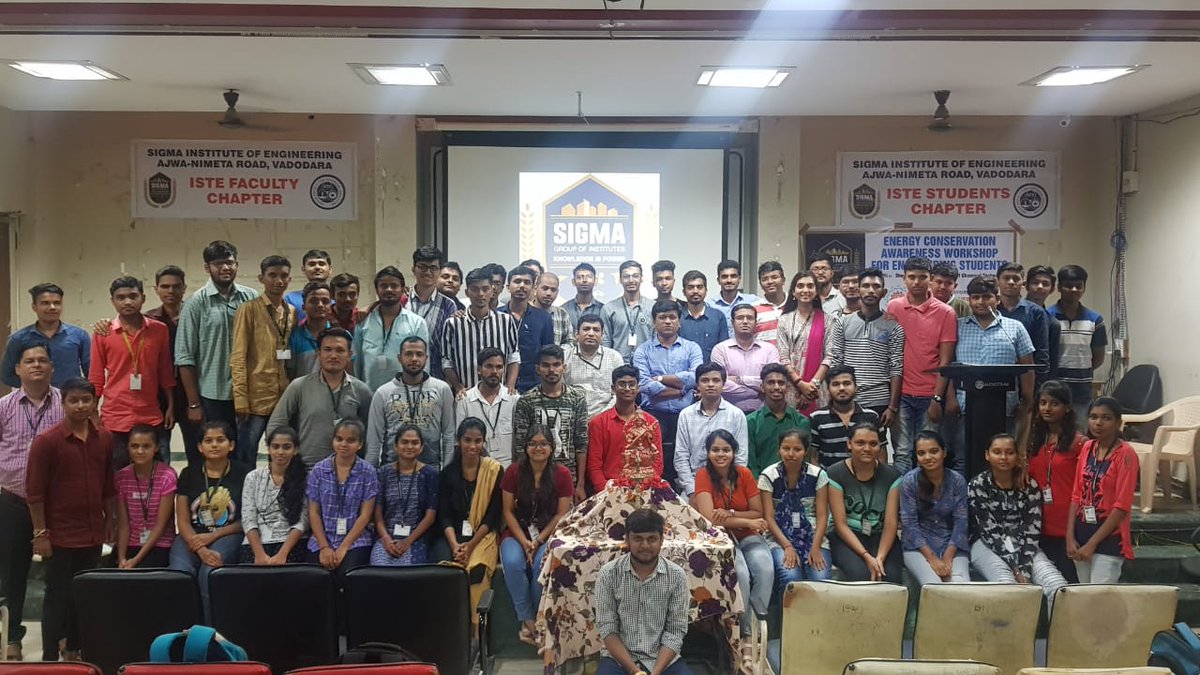 SigmaDegreeEngg's tweet photo. Energy Conservation Workshop Sponsored by Gujarat Energy Development Agency at Sigma Institute of Engineering https://t.co/jxbMOpGqak