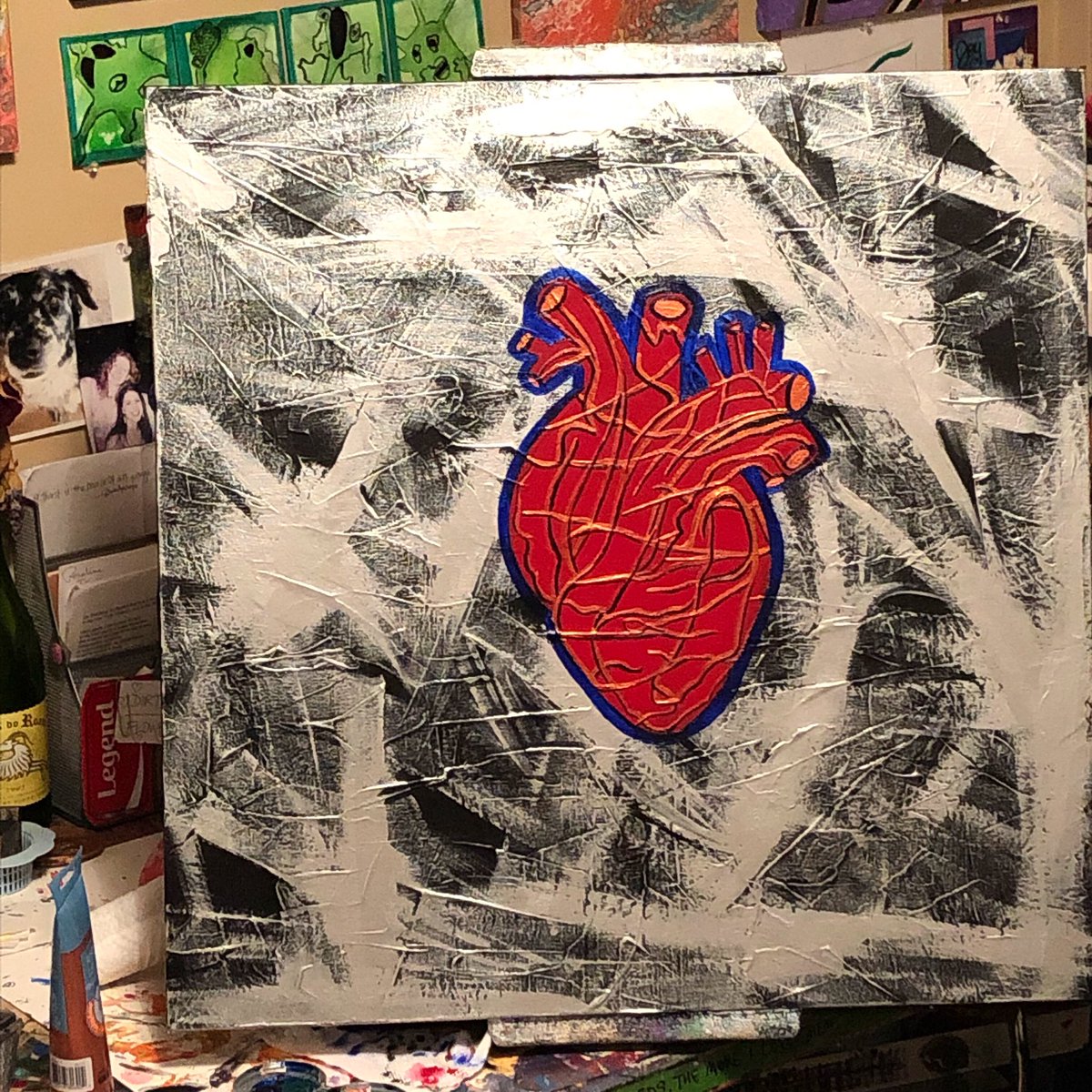 thesportspoet's tweet photo. take the heart, paint on canvas (24” x 24, thick canvas #wip). #art #artist #poetry #poet #taketheheart #grateonpaper #thistemple #poems #paintings #painter #passionfruit #specificpalette #forsure #heart #unfurl #orno #lol #flameon #kentuckyartist #inprogress #inthestudio https://t.co/VxgOz4PFFU