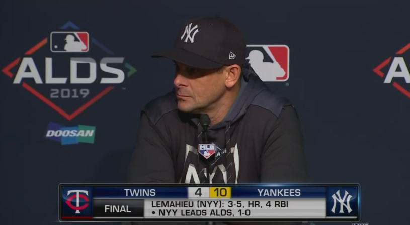 MLB Network on X: .@Yankees manager Aaron Boone is at the podium