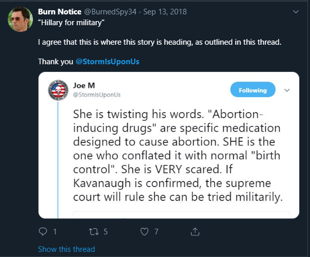 15. Here BurnedSpy is screen grabbing and supporting Joe M. Joe is the maker of "QANON: The Plan To Save The World" a video on Youtube with over a million views that seeks to indoctrinate people into this belief system.