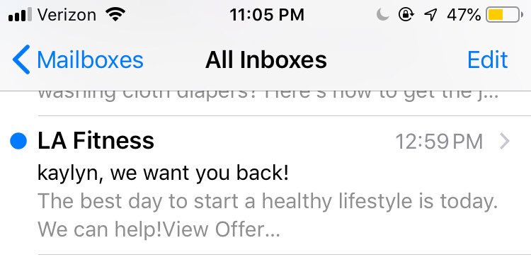 No one has ever wanted me as bad as LA fitness “wants me back”.