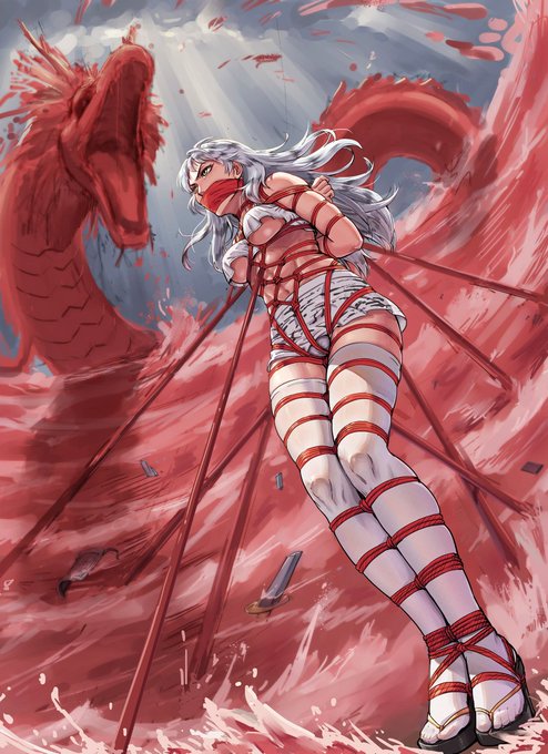 [R-18] 死闘 #緊縛 #bondage #縛り #拘束 #猿轡 #DID #股縄 https://t.co/o2J42HyKRG 