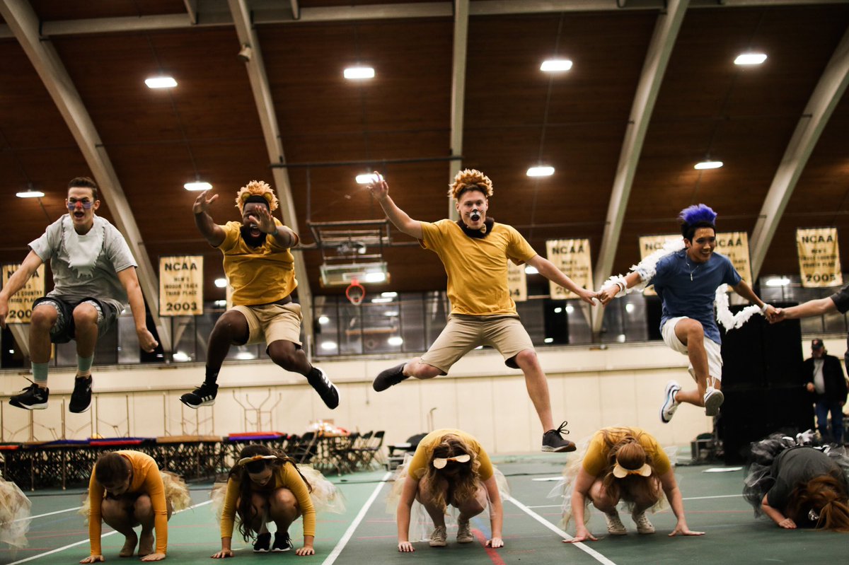 NEWesleyan's tweet photo. Long live the king! Congrats to Alpha Gamma Delta Sorority &amp; Theta Chi Fraternity - this year’s winners of Howl Like Hell! https://t.co/VuAiV12219