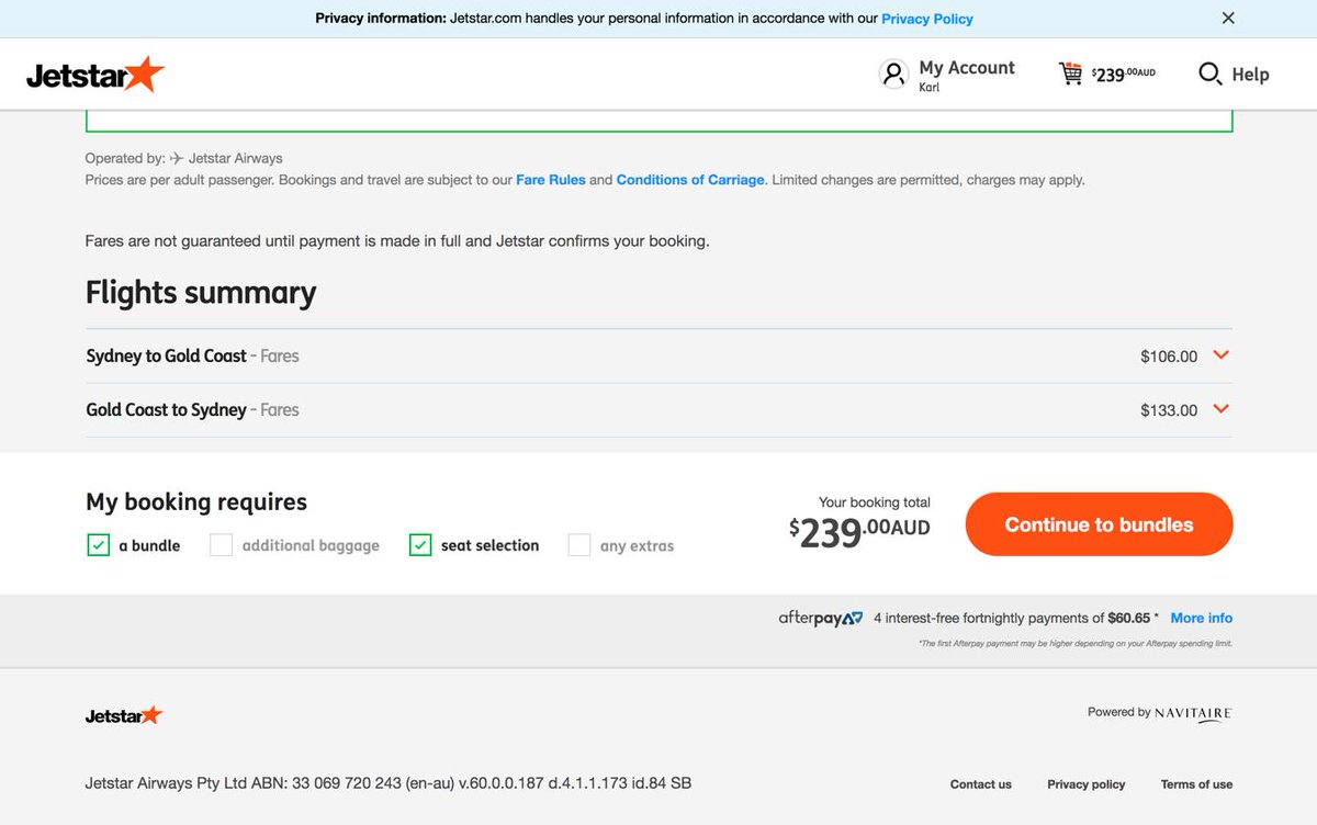 beachpunk's tweet photo. Retweet this design if you want @JetstarAirways to feel less like a pushy salesman when booking online #australia #travel #traveling #Wanderlust #tourism #ux #design https://t.co/3f0OhqdGiH